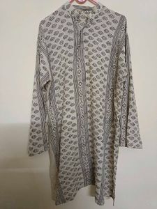 Cream Color Knee Length Kurta