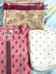 Nice Rose Pink Color Kurt a Set