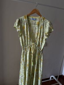 V neck Weekend Floral Cotton Maxi