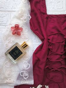 Corset Back Net Sleeves Kurti 🎀
