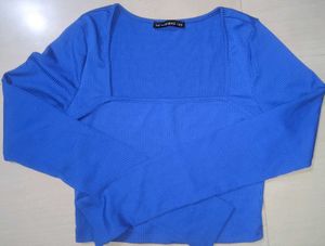 Blue Long Sleeve Top