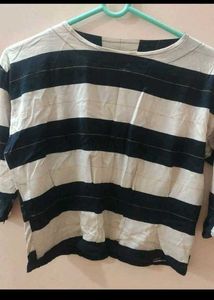 Striped 3/4 Sleeve Tee
