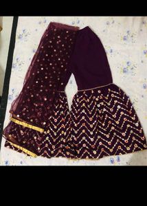 Girls&#39; Festive Purple Sharara Suit