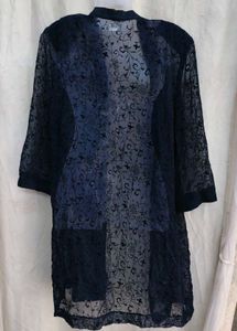 9412. Navy Blue Lace Kimono Cardigan