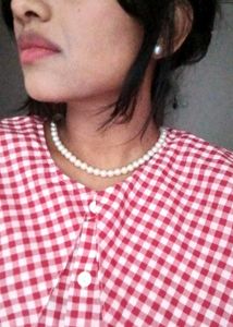 Red &amp; White Gingham Button-Down Shirt