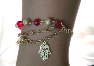 Layered Gold Charm Bracelet Set