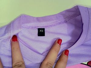 Cute Printed Women&#39;s T-Shirt (Lavender)