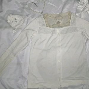 Coquette Double Layered Full Sleeves Top