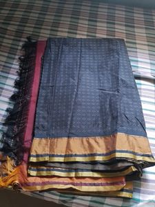 Black Silk Saree With Blouse