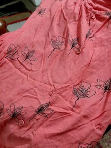 PEACH COTTON KURTA