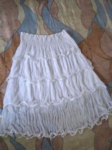 Tiered White Skirt