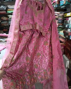 Pink Satin Lehenga