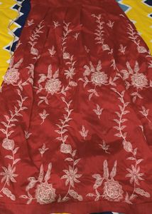 Red And Off-white Lehenga