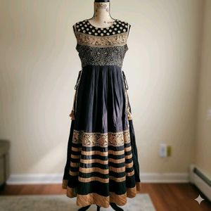 Black malmal silk Mastani dress