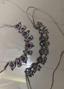 Ethnic Oxidized Silver Choker Necklace Set