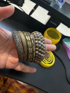 Rustic Set Of Bangles + One Assorted Bunch