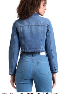 ONLY Spread Collar Washed Crop Denim Jacket