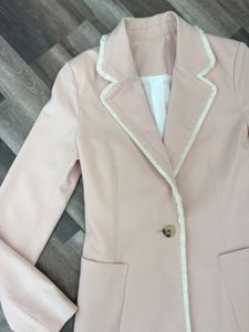Pink Blazer with White Trim