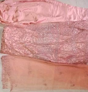 Diwali Festival Discount Pink Long Gown Pant Duptt