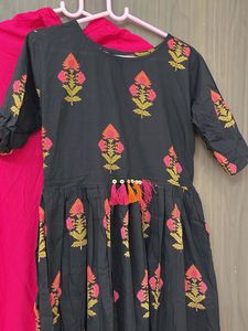 Pure 60-60 Cotton Designer Kurti Plazo Set