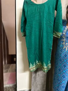 Winter Green Embroidered Salwar Kameez