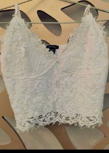 Dye Smocked Tube Top And White Bralette In Combo