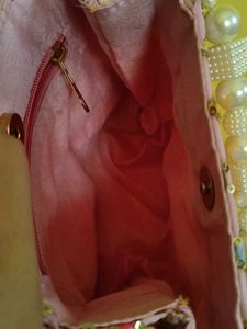 Pink Embroidered Handbag
