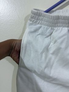 White Cropped Joggers