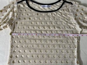 Beige Top With Leather Detailing