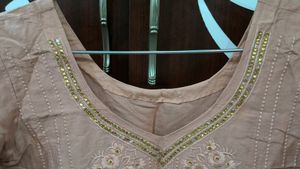 Cream Colour Suit Set( Kurta, Pent &amp; Dupatta) For