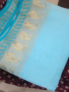 💙💠Blue Linen Cotton Saree @ 200💠💙