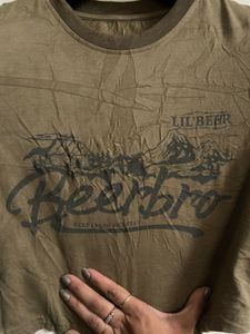 Olive Graphic Crop Top