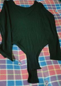 Black Long Sleeve bodysuit top