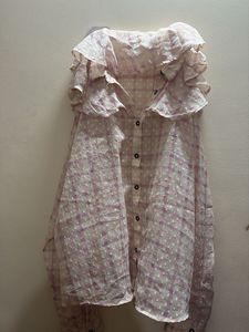 Ruffled Checkered Top