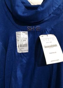Stylish Blue Turtleneck Top