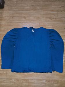 Blue Long Sleeve Blouse