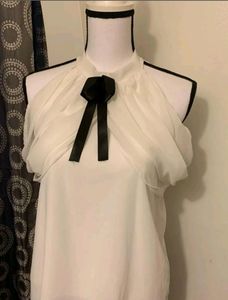 White Choker Style Tank Top
