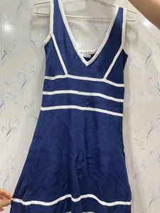 Navy &amp; White Striped Dress