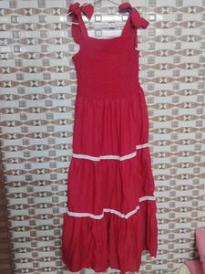 Red Tiered Maxi Dress