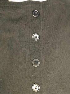 Black Button-Front Tank Top