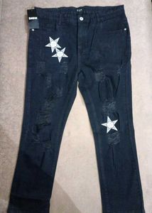 Shein Distressed Star Jeans