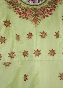 Premium Quality Chanderi Long Embroidery Dress Set