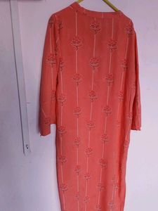 peachl Floral Print Kurta  plazo