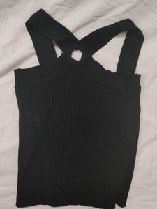 Black Ribbed Tank Top