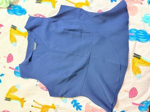 Blue Peplum Sleeveless Top