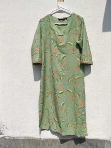 Rangmanch By Pantaloons Green Floral Printed Kurta