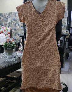 Ruched Leopard Print Dress