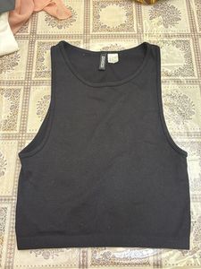 Black Crop Tank Top