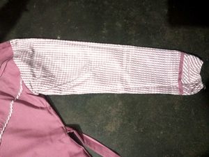 Pink Dress with White Accents