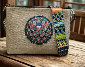Butterfly Jacquard Crossbody Bag